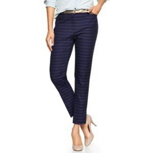 Gap Navy and Purple Stripe Slim Cropped Pants